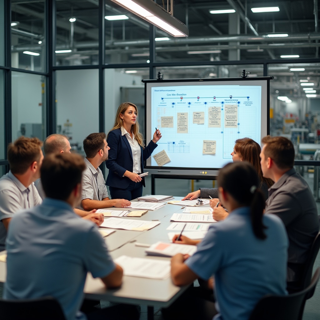 Manufacturing team coordination session